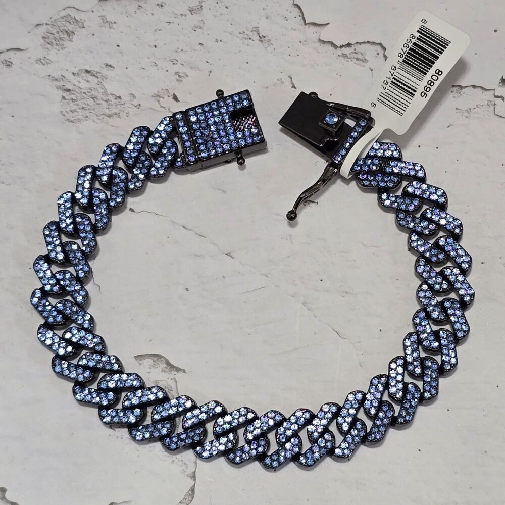 Cuban Ice Invicta Elements Men's Drip Chain Bracelet Blue Glacier 80895 New